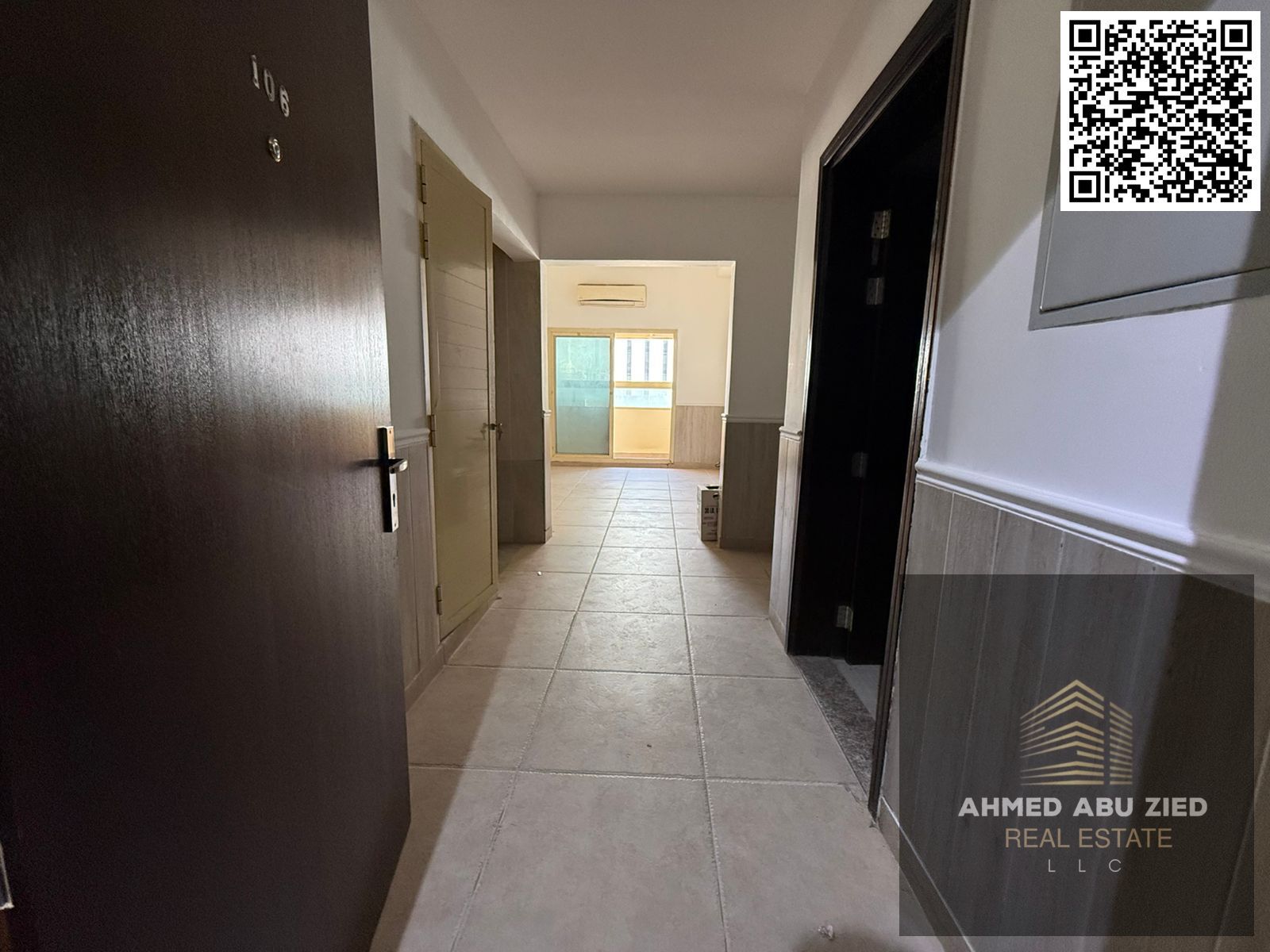 The finest and most elegant 1‑bedroom hall with master room, 2 bathrooms, balcony, wall cabinets and split AC in Al Rawda 2 | 4 installments | Cheque