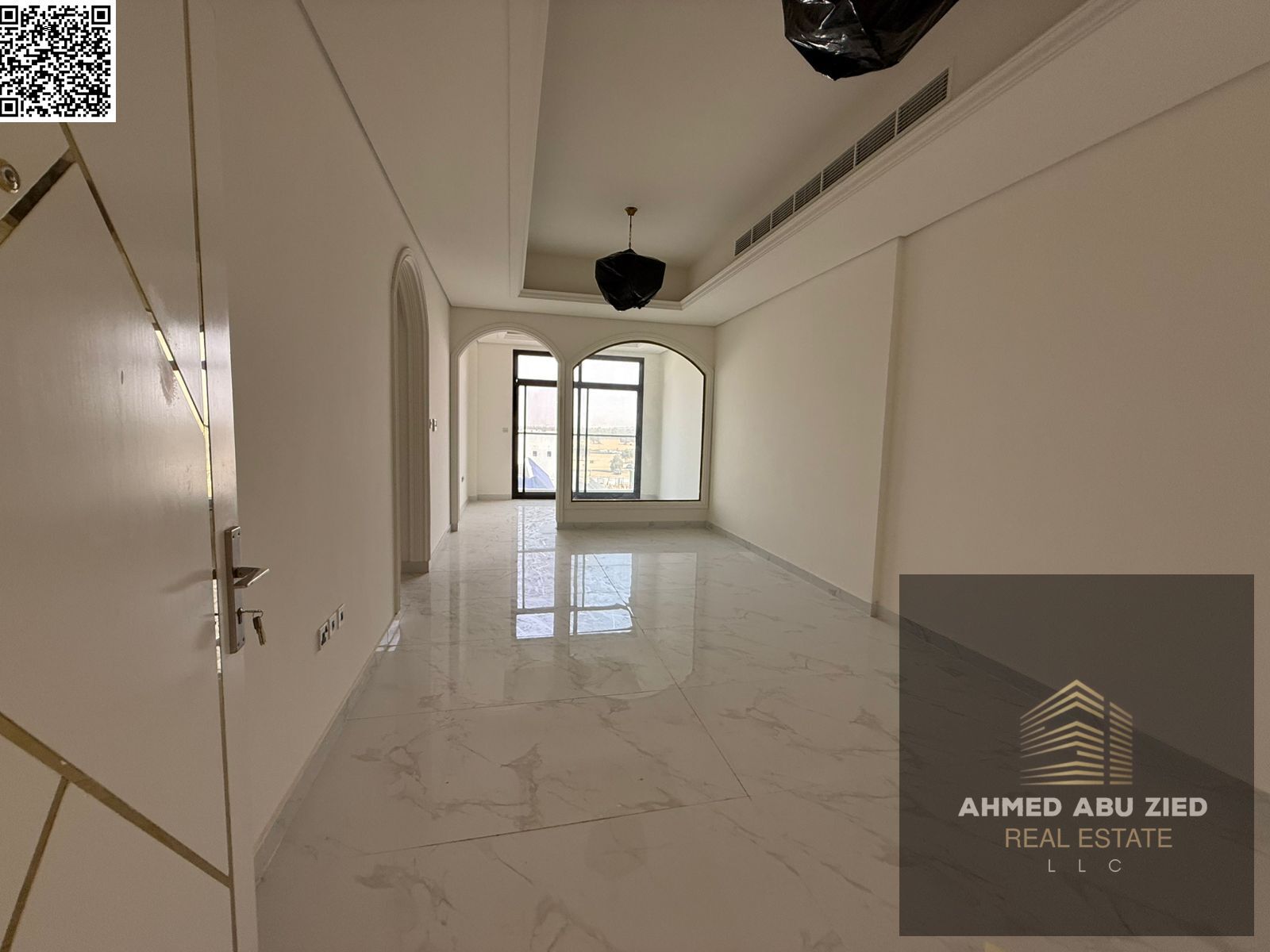 Largest and most beautiful one-bedroom apartment for annual rent - First occupancy - Master bedroom - Balcony - Living room - Majlis (formal sitting r