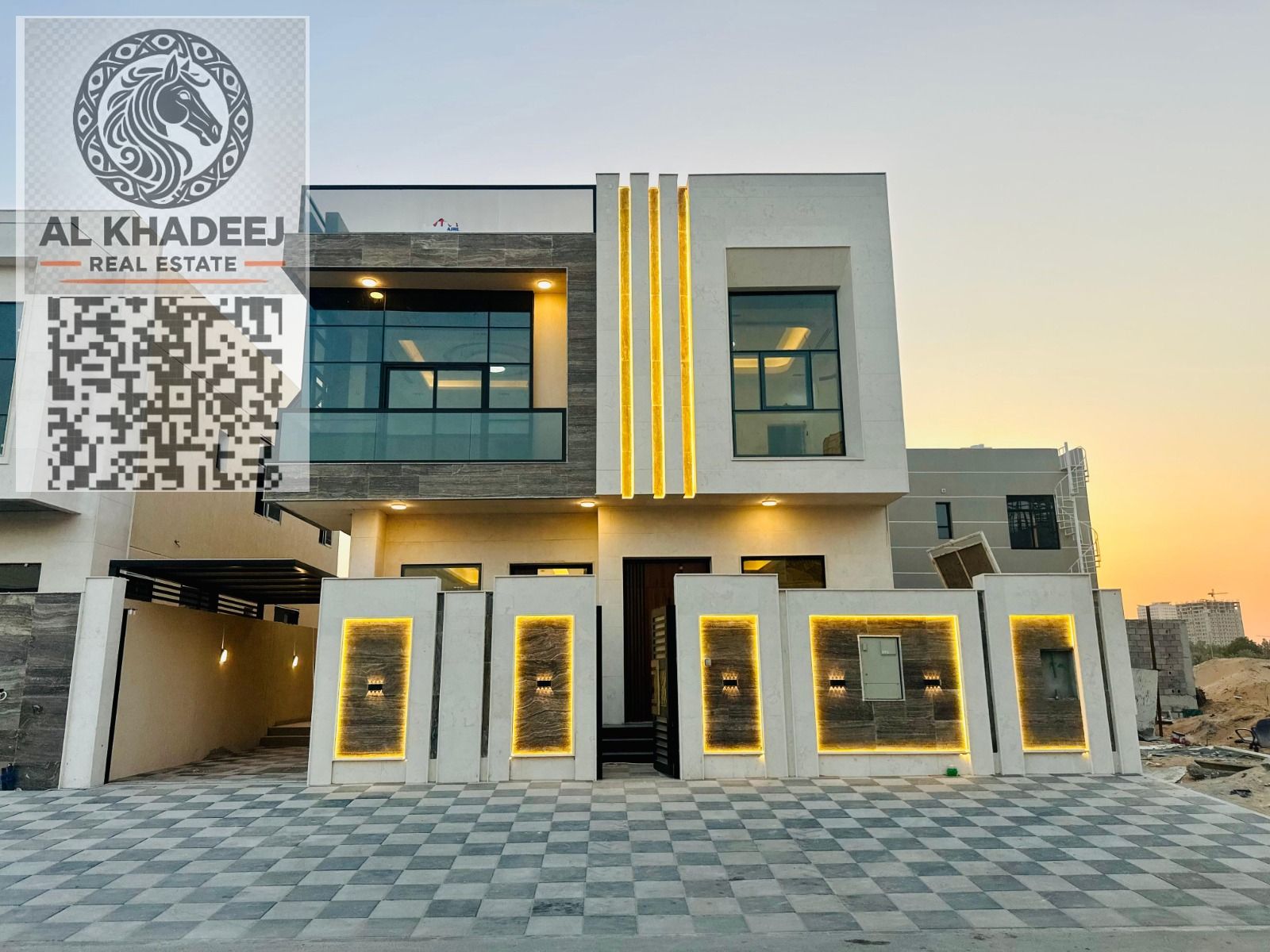 Luxury villa in Al Helio Center, Ajman. High-quality finishes. Strategic location near all services and main roads.