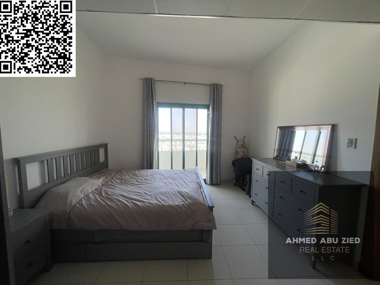 Fully furnished 1BR apartment for annual rent in Al Amerah Ajman with open view balcony, master bedroom, 2 bathrooms, modern finishing, and peaceful