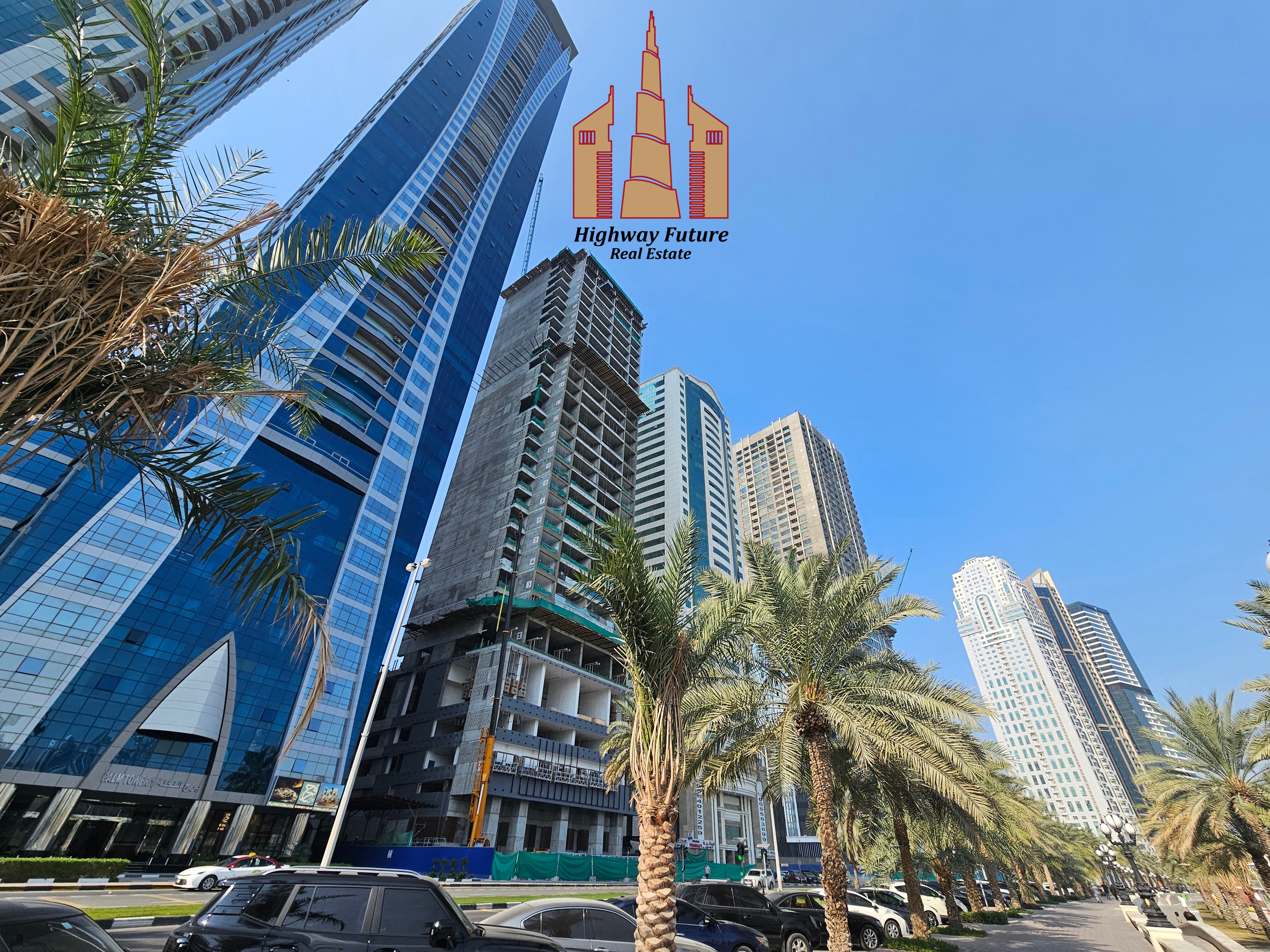 2 Bhk full sea view Big hall Balcony parking Central AC 1600 sqft 14 year old 1.1m al khan for arabic.