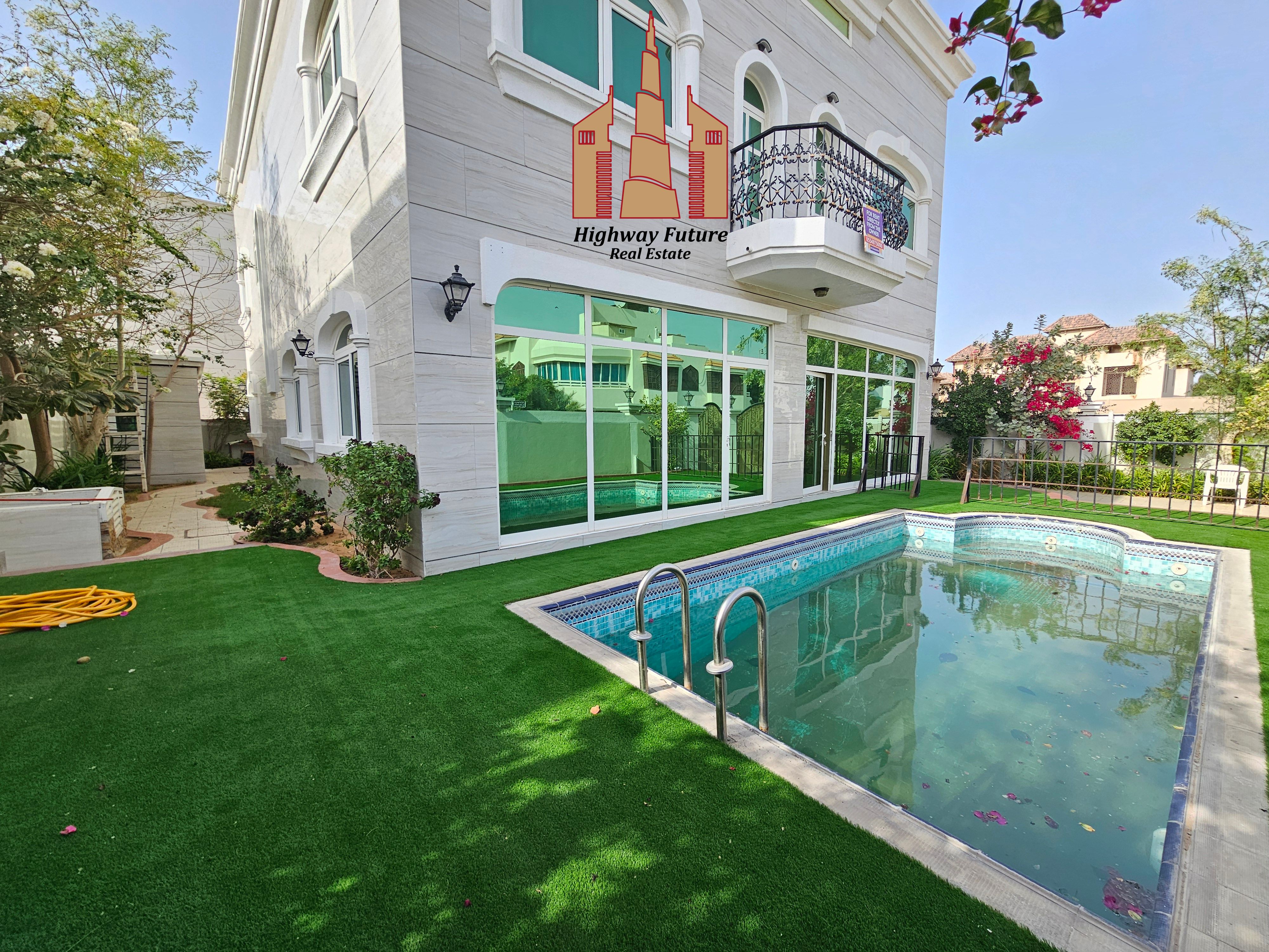 4 Bed room with swimming pool All Master room Hall Majlis maids room gardan paarking 195k
