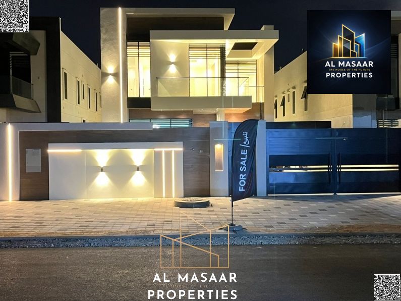 Luxury villa for sale – Al Muwaihat 1, Ajman | Includes electricity, water, central air conditioning and a yard