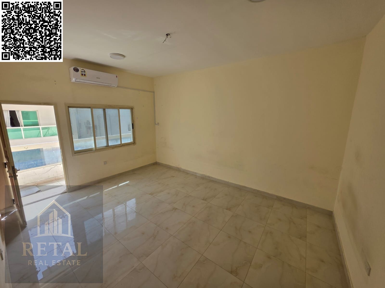 Two-bedroom apartment with a living room for excellent rent, balcony, closed living room with a door.