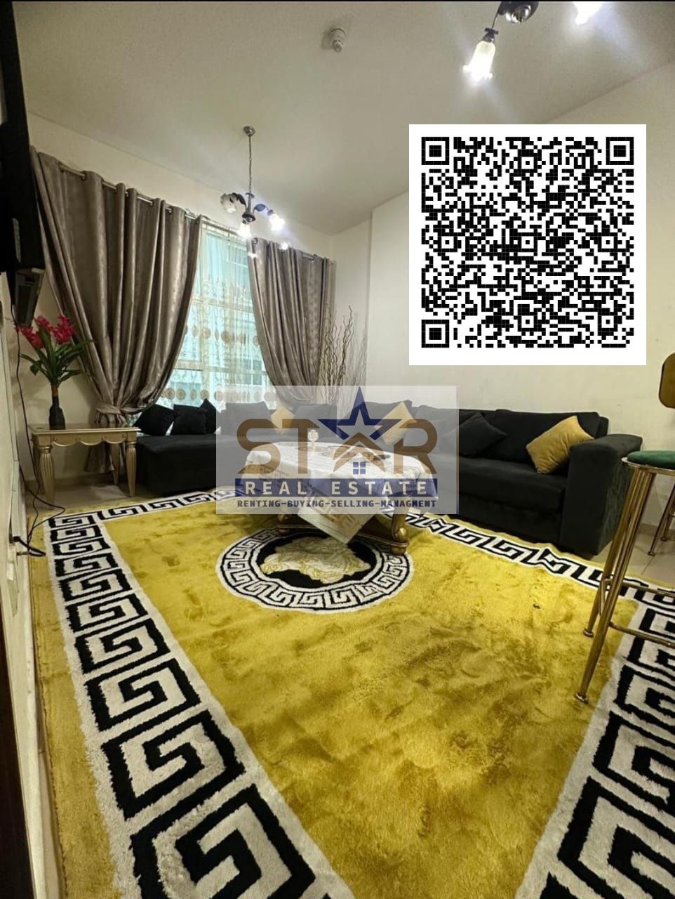 One-bedroom apartment with a living room in City Towers Al Naeemia 3, your investment opportunity in Ajman for freehold ownership