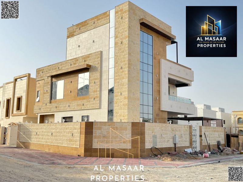 An opportunity to own a corner villa directly on the main road in a prime location with luxurious spaces and a swimming pool in Al Hilo 2, Ajman, at a