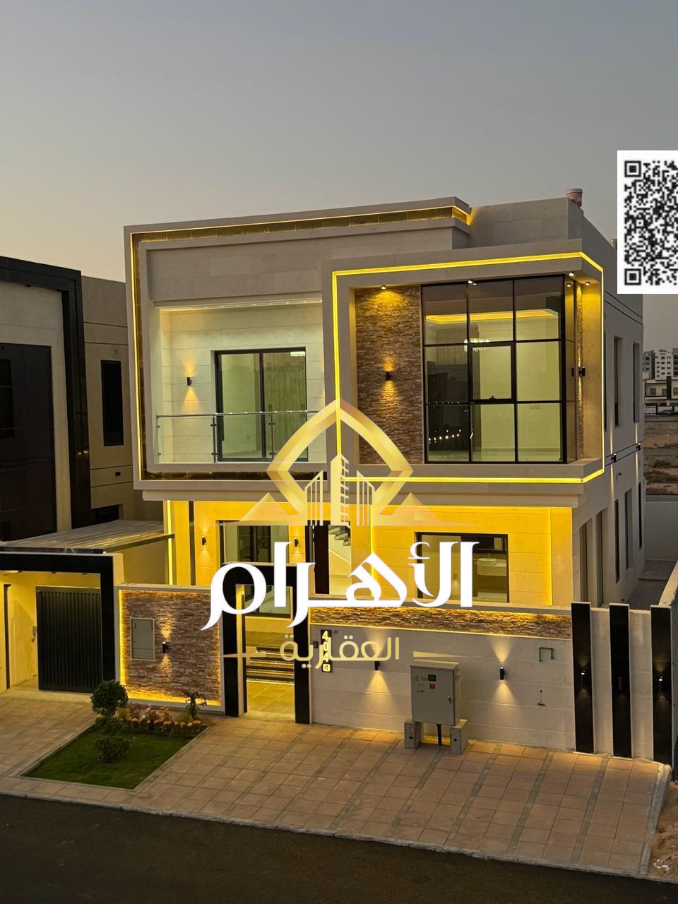Villa for sale in Ajman with electricity, water, and air conditioning at a bargain price. Excellent location. Freehold ownership for life for all nati