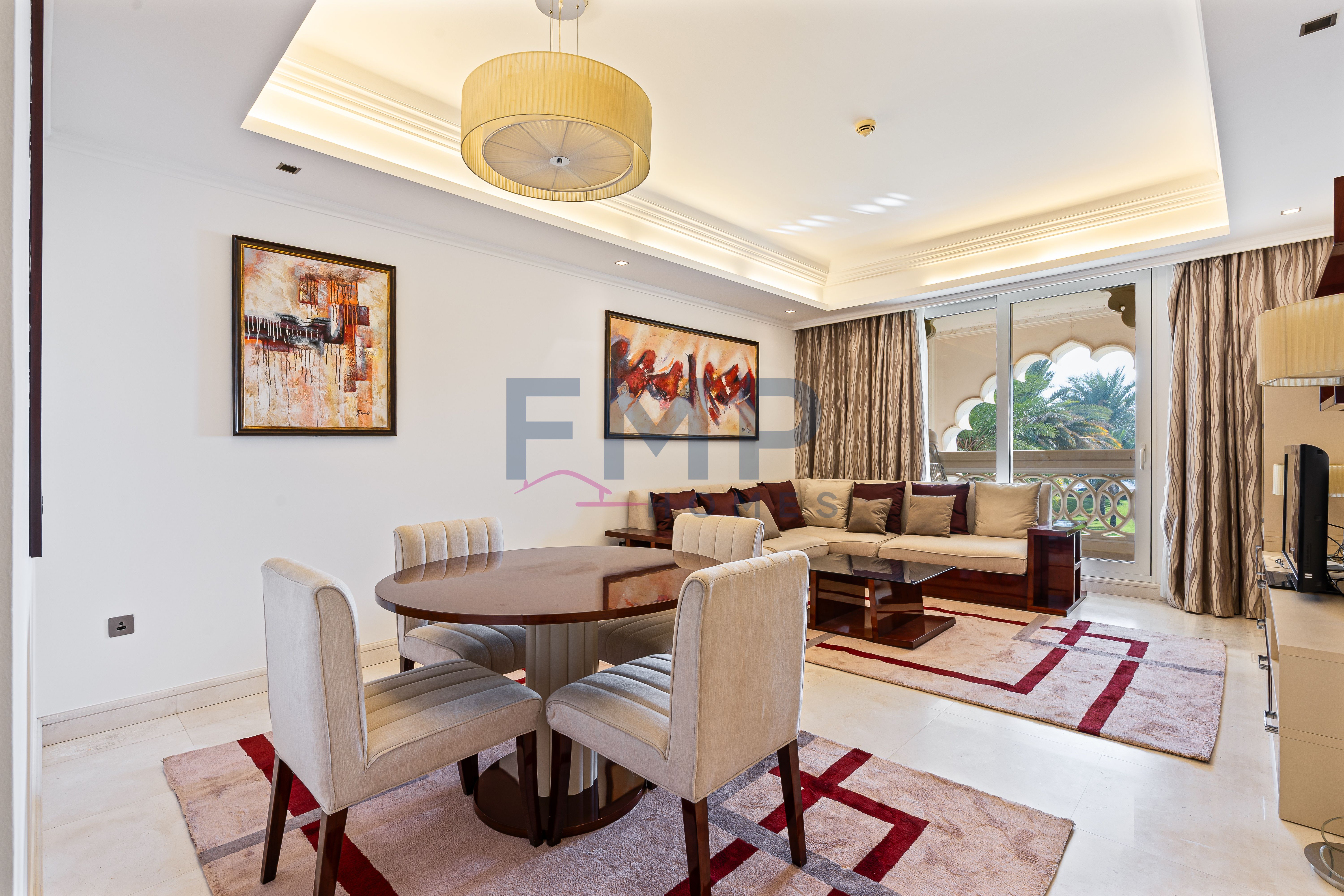 Furnished 2BR + Maid | Low floor | Sea view