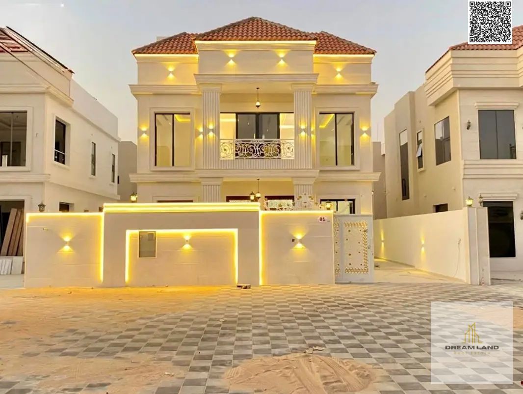 Direct from the owner, including all ownership fees: a villa in one of Ajman's most luxurious villas, built and finished to a super deluxe standard, w