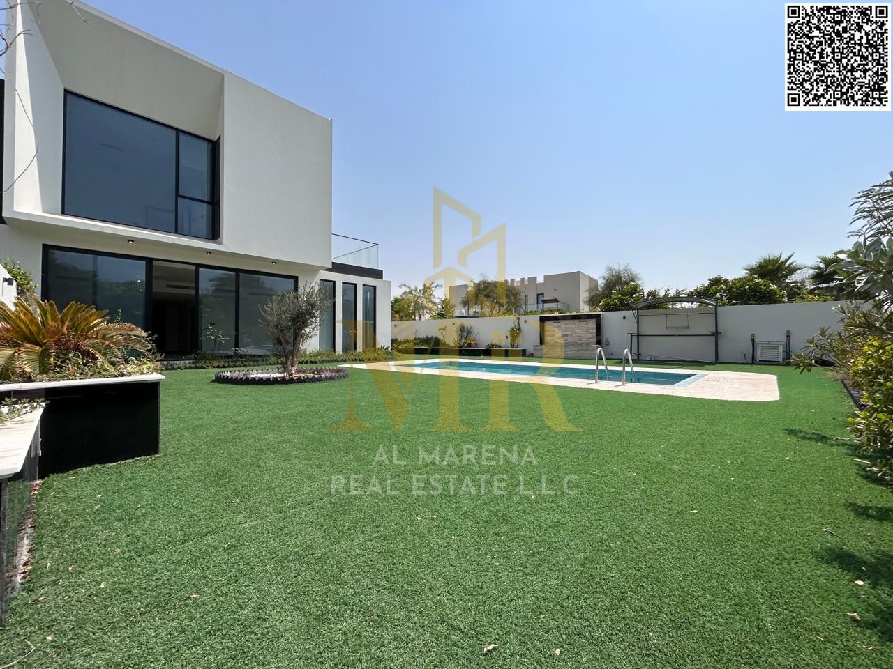 Luxury villa for sale in Al Zorah, ideally located on a corner plot with two street access, offering enhanced privacy, larger outdoor space, and open