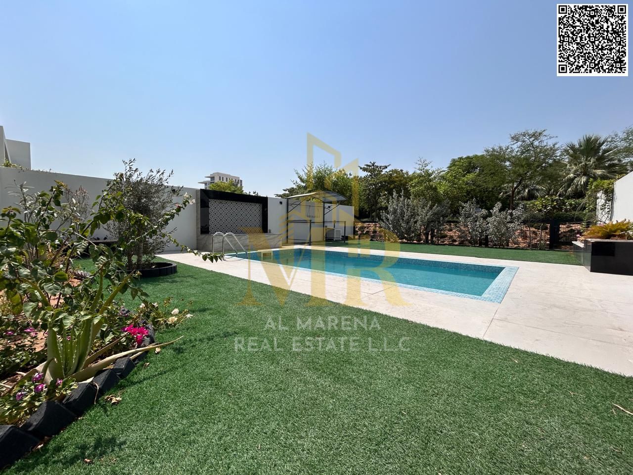 Luxury villa for sale in Al Zorah featuring a modern design and well-balanced spaces that provide maximum comfort and privacy. The property spans 3,80