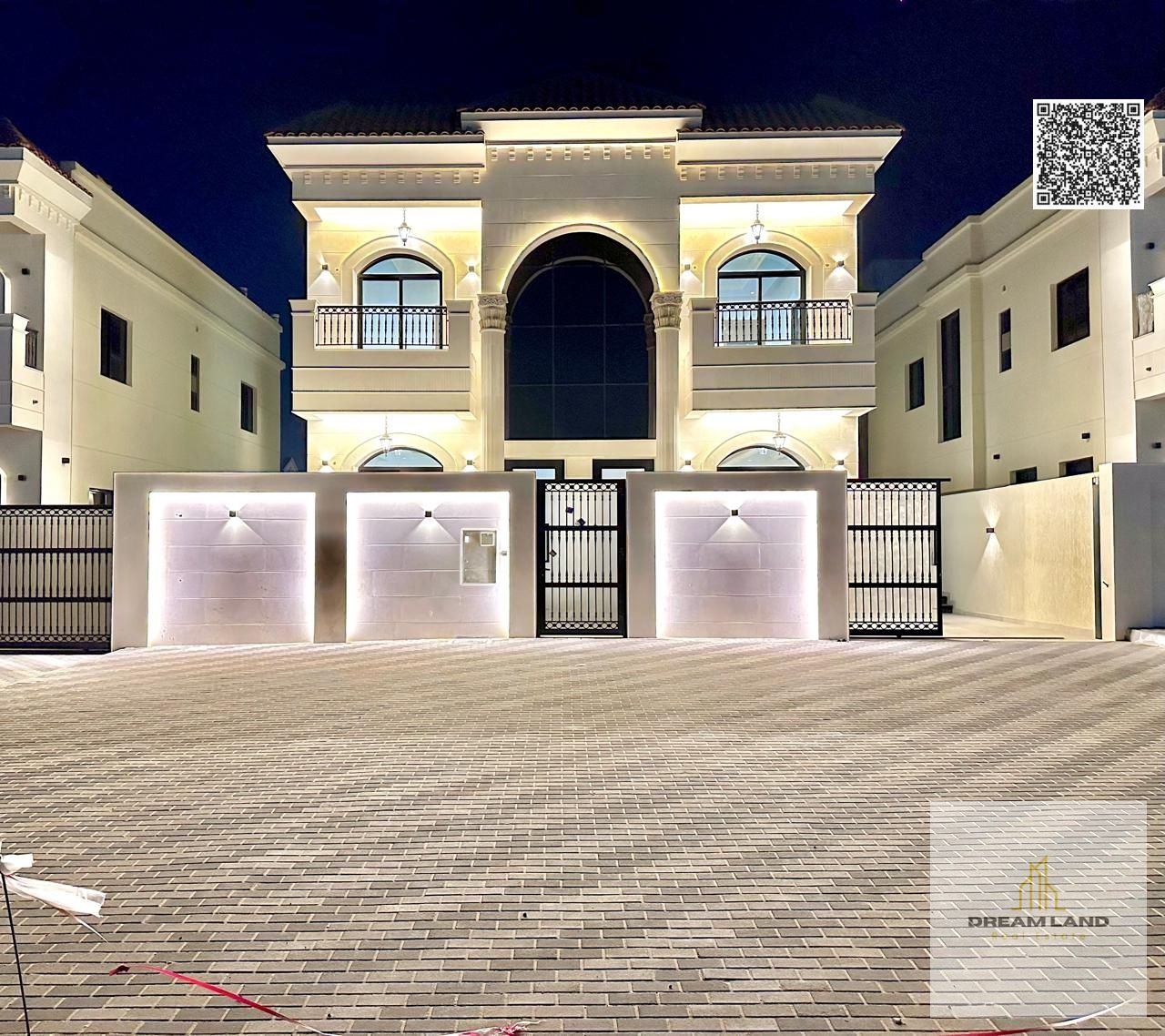 Direct from the owner, including all ownership fees: a villa in one of Ajman's most luxurious villas, built and finished to a super deluxe standard, w