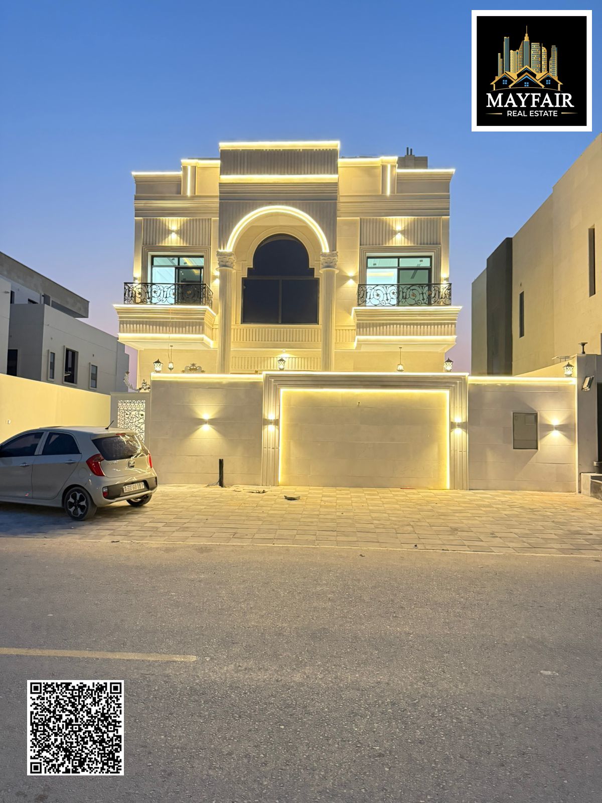 Classic villa for sale in Ajman - Al Zahiyah area, including registration and ownership fees. Prime location, freehold.