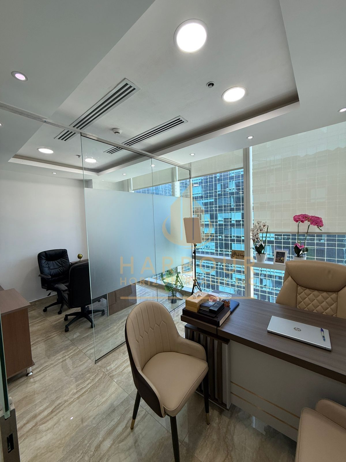 Furnished Office For Rent With Glass Partitions