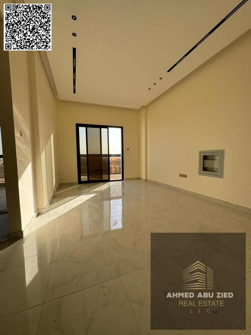 Luxury first occupancy 2 bedroom apartment for annual rent in Al Jurf 3 with super deluxe finishing central AC and balcony