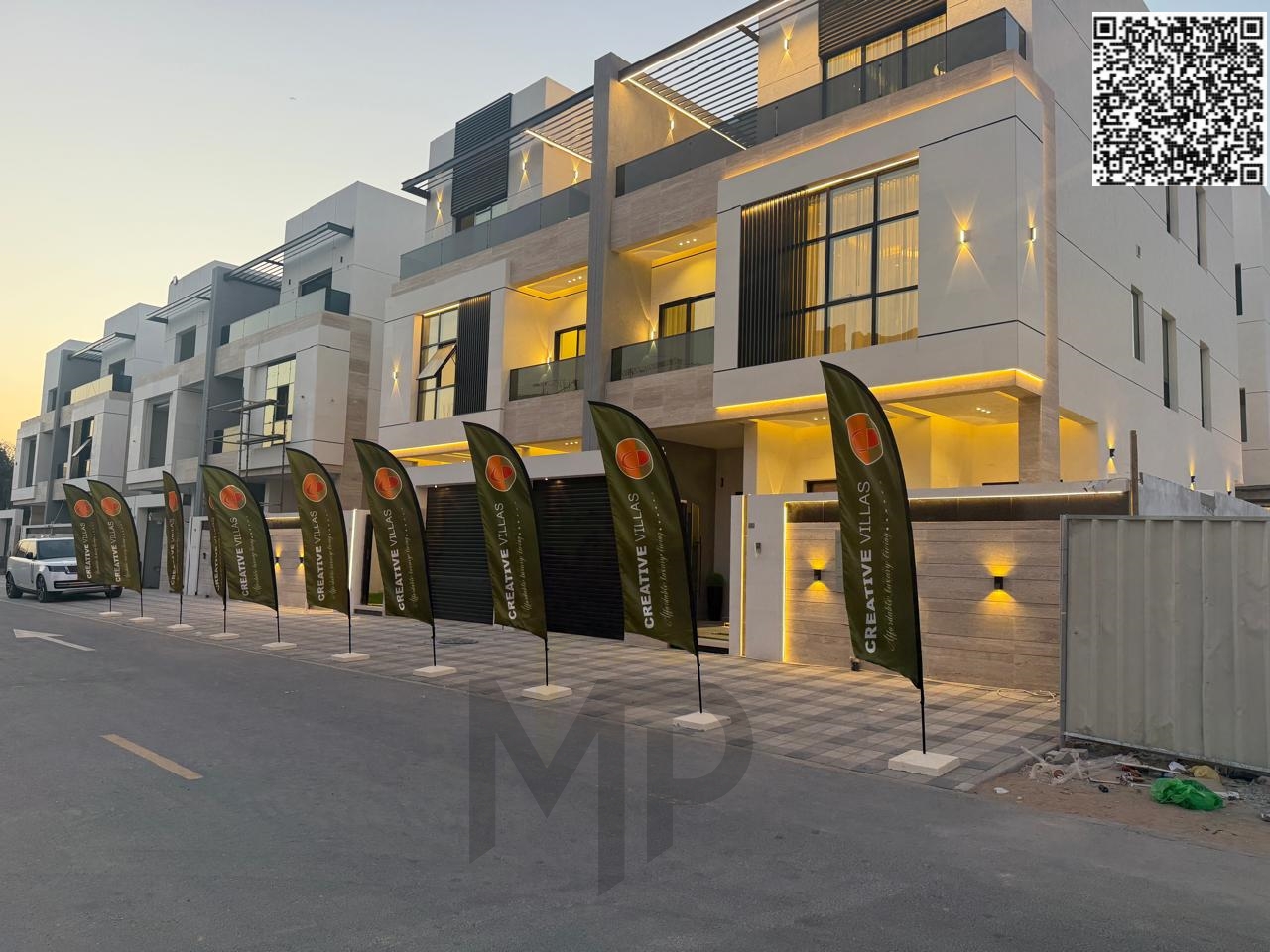 Semi-detached villas for sale in Al-Talla with a sophisticated modern design, spacious areas, private elevator and distinctive rooftop, directly from