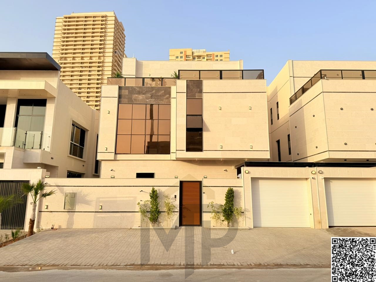 Luxury villa in Al Amerah, Ajman, fully furnished with electricity, water, and air conditioning, ready for immediate occupancy. Features include high-