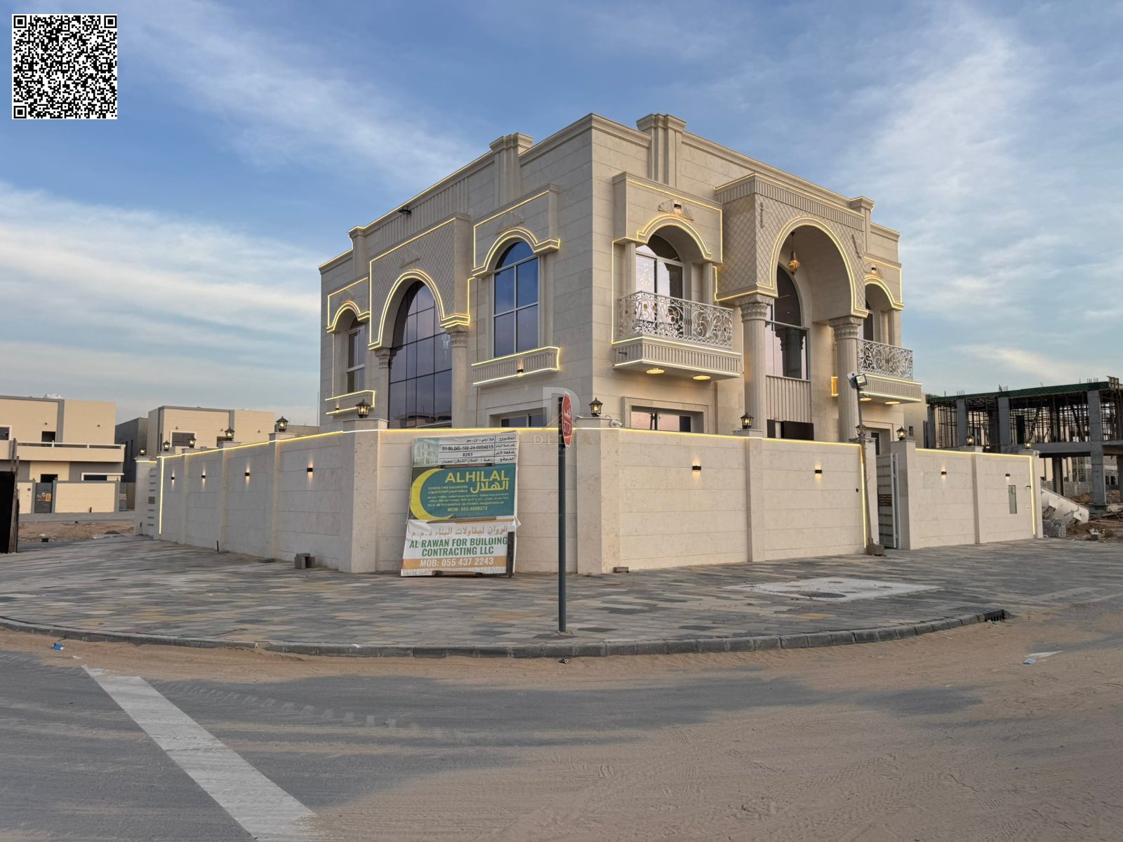 Corner villa for sale in Ajman, unique design with swimming pool, registration fees included | Furnished