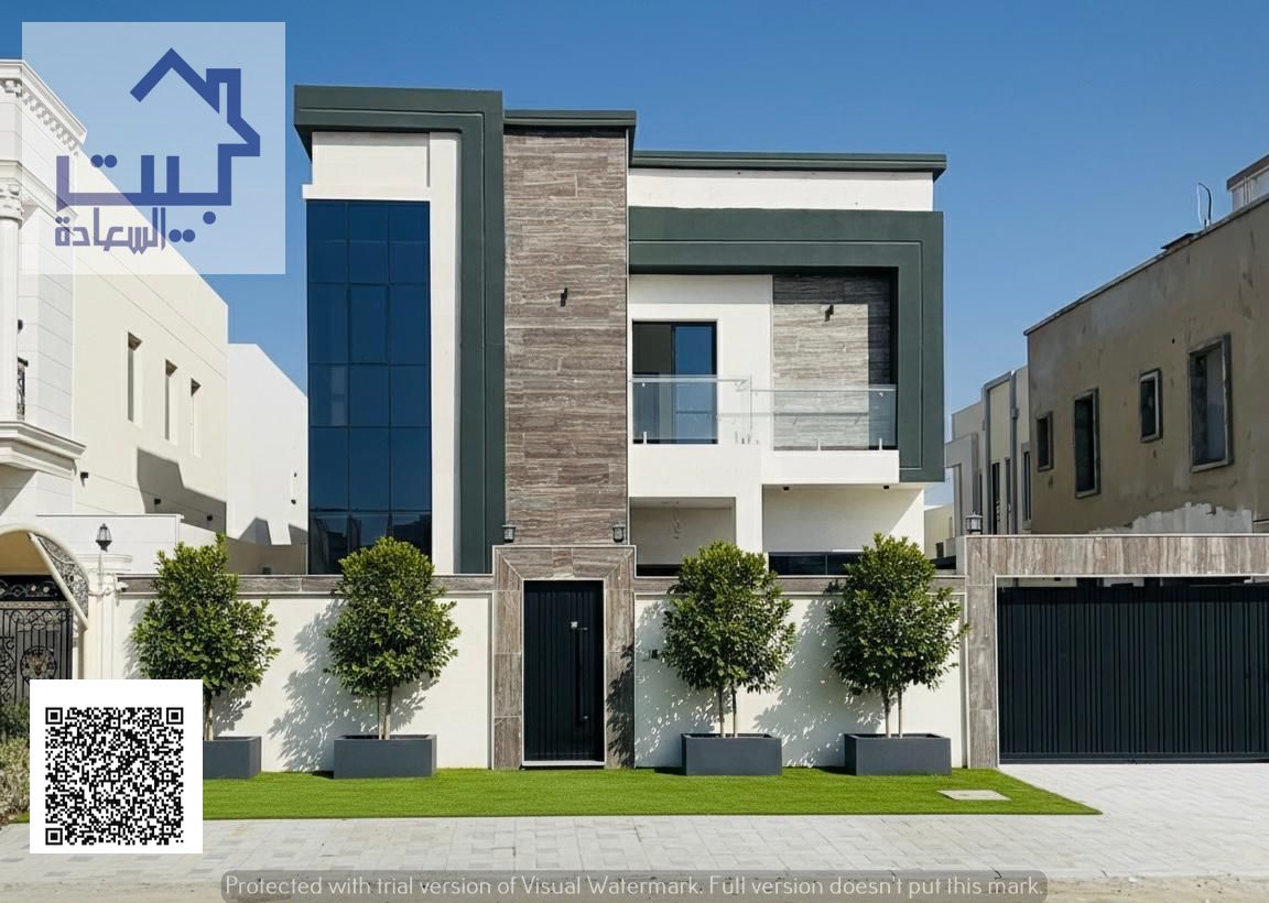 Villa for rent, distinctive design, 3 master bedrooms in Al Yasmin area, close to all services