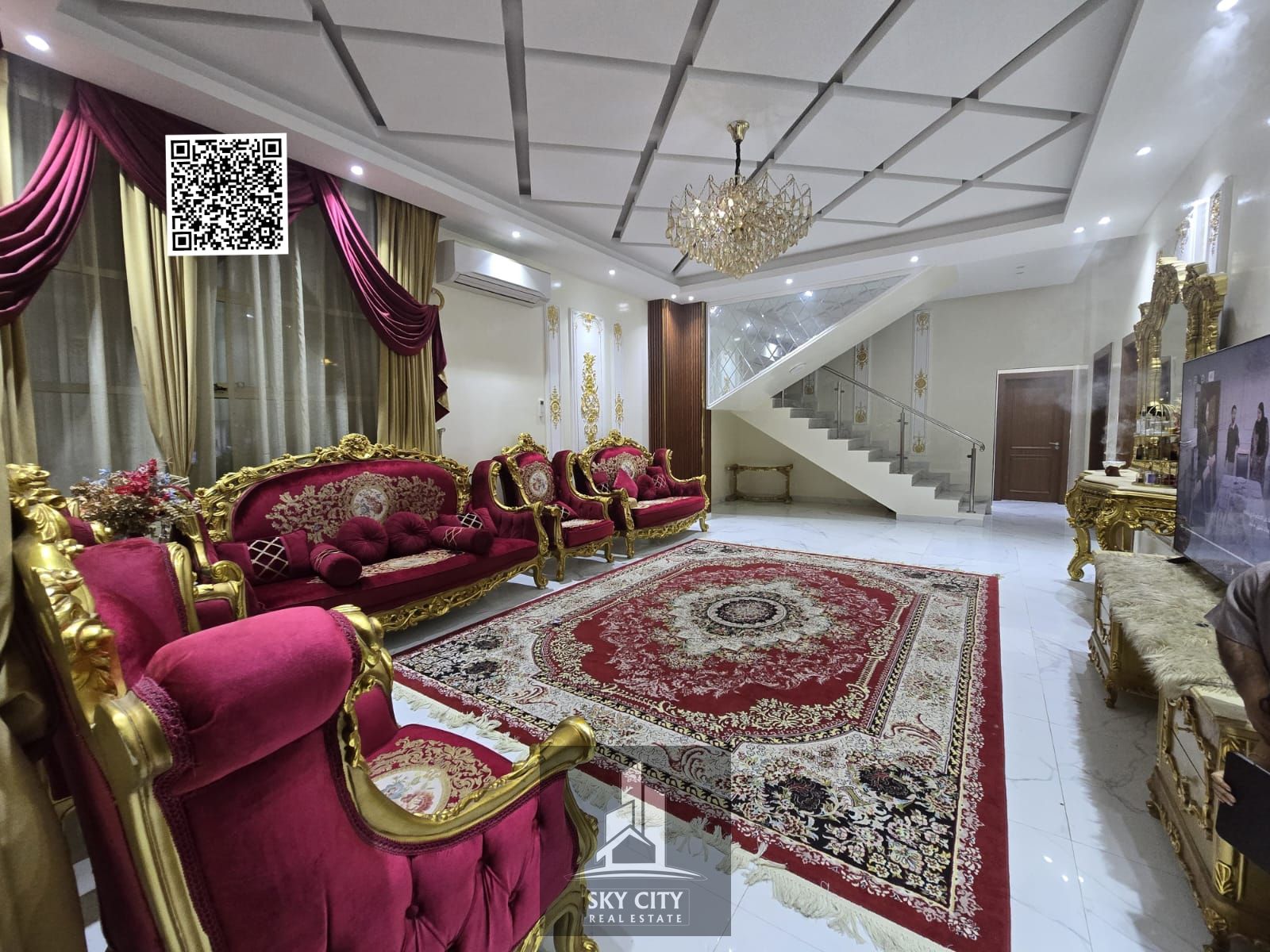Villa for sale in Al Yasmin, directly behind the park and services, at a great price including water, electricity, air conditioning, and furniture.