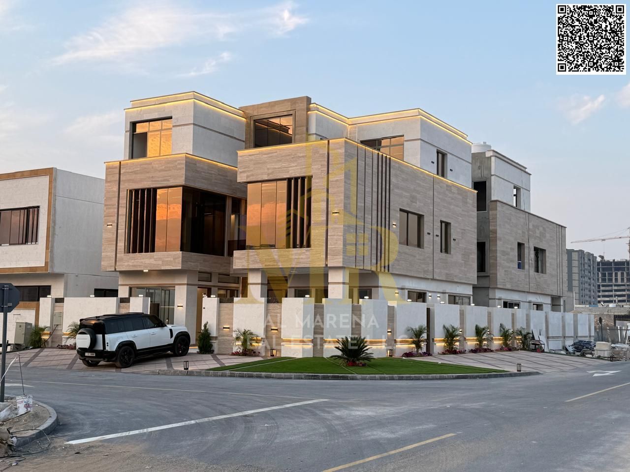 Ultra-luxury villa for sale in Al Yasmeen, delivered turnkey, set on a 3,800 sqft land plot with an impressive 6,000 sqft built-up area. The property