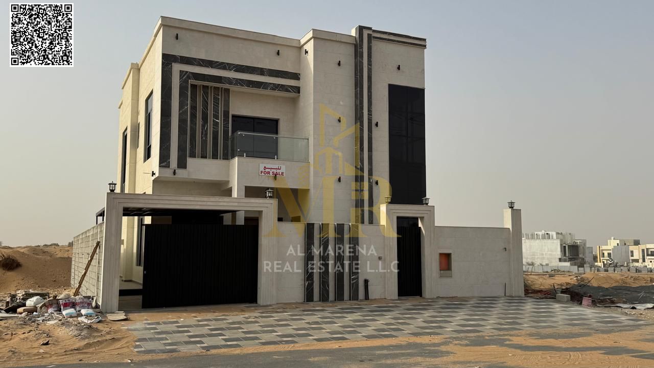 Villa with all registration fees included, on the main street, ready to move in, in the most prestigious area of Ajman. Freehold ownership for all n