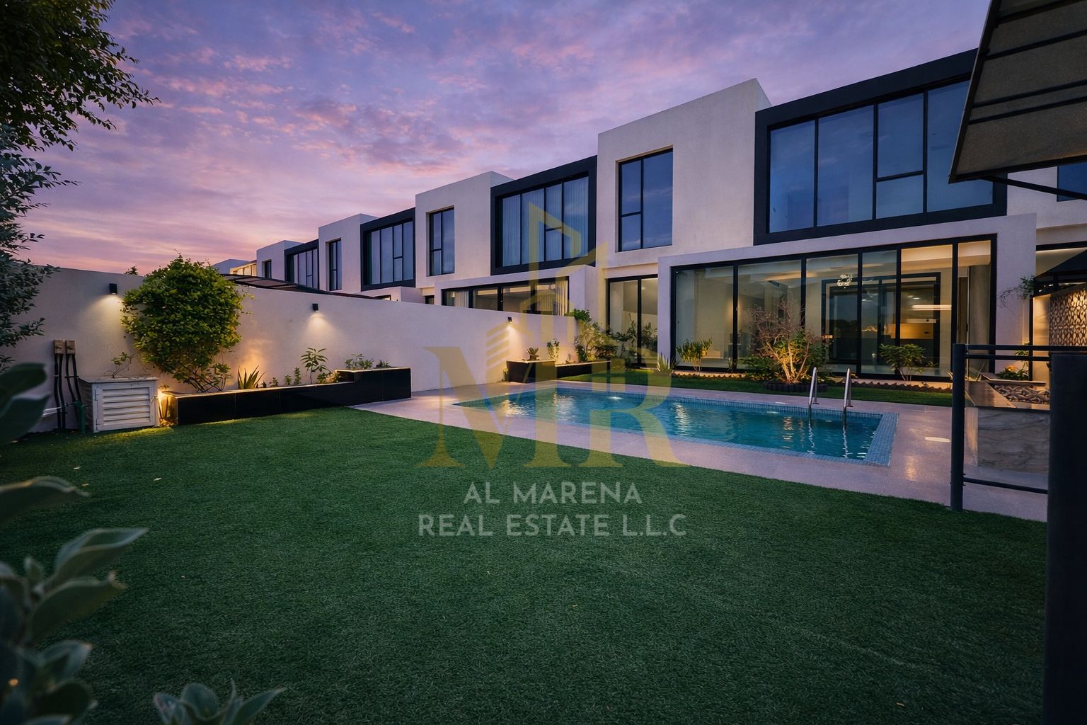 Luxury villa with 4 master bedrooms and a swimming pool. Fully equipped with a smart home system. Price includes electricity, water, and air condition