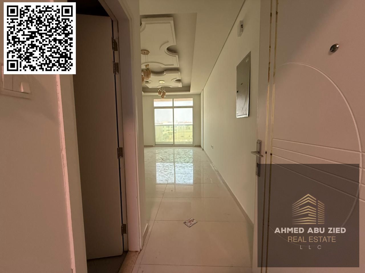 3-bedroom apartment for annual rent in Al Muwaihat 3. Features include: 3 bedrooms, living room, balcony, wardrobes, central air conditioning, gym and