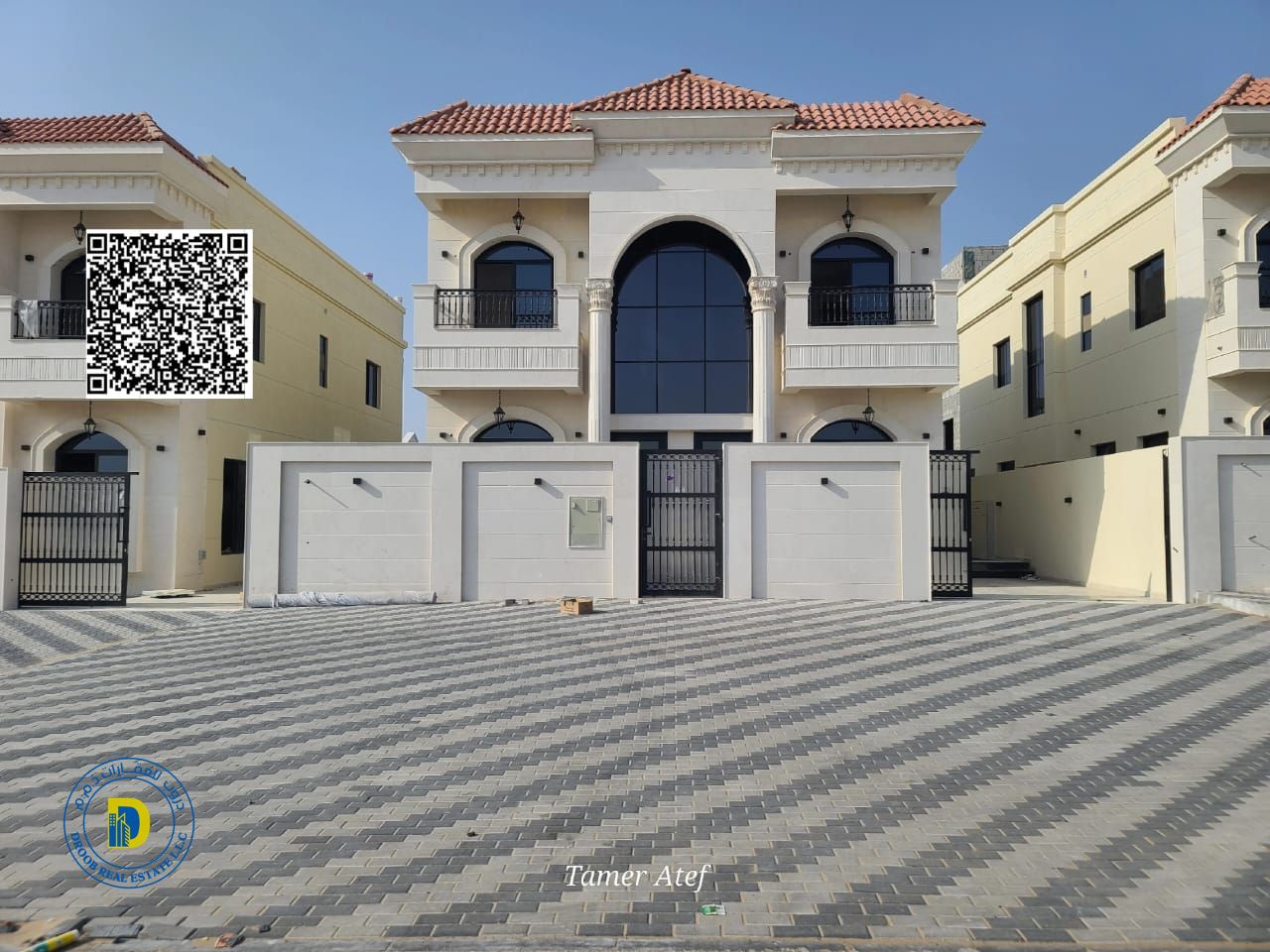 Luxury 5-bedroom villa with swimming pool for sale in Al Helio 2, Ajman. Super deluxe finishing. Freehold ownership. Bank financing