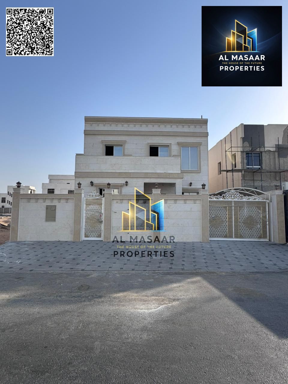 Standalone villa for sale in Al Zahiyah area, Ajman, hotel-style finishing, freehold ownership for all nationalities.
