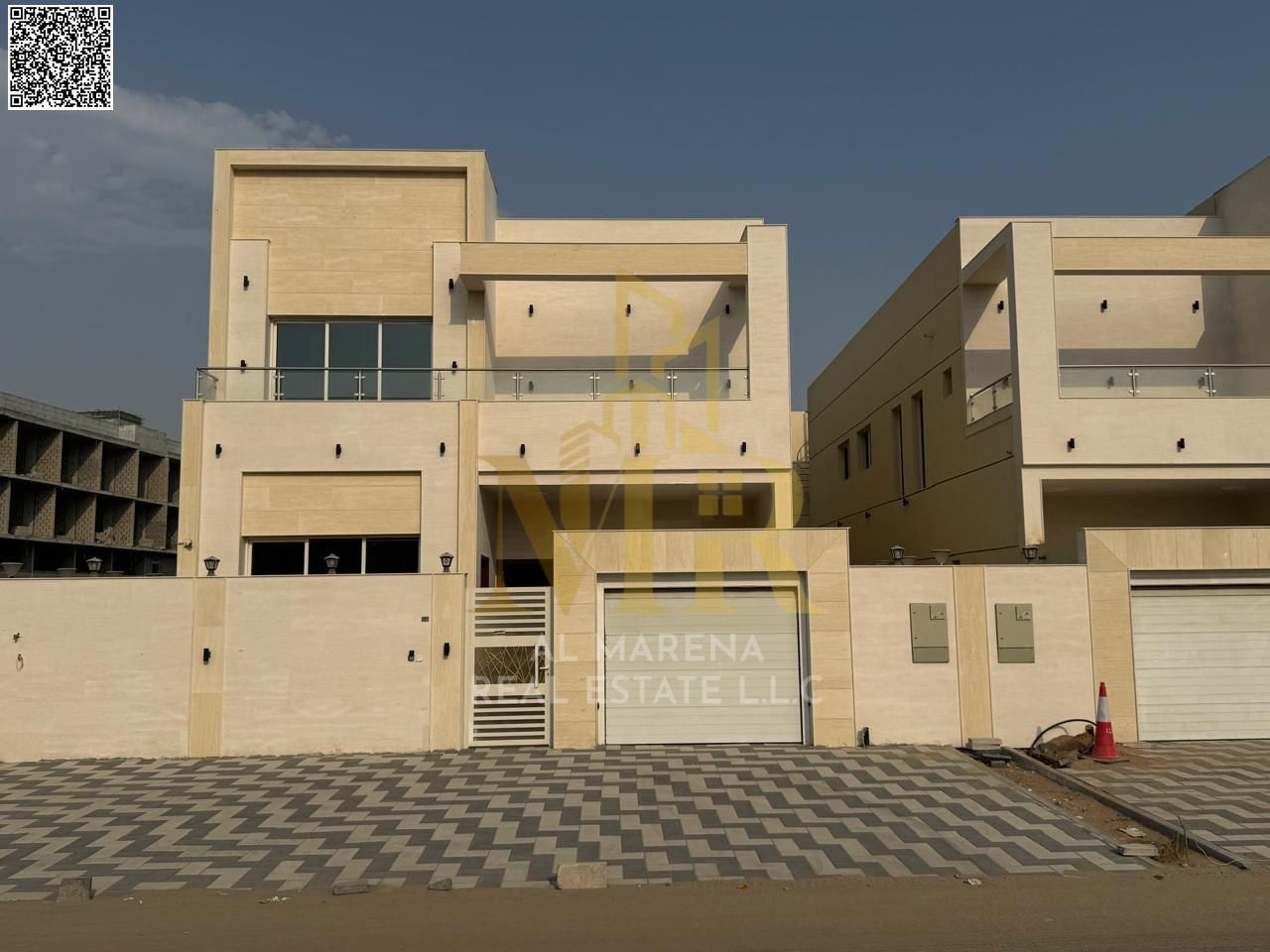 Villa with all registration fees included, on the main street, ready to move in, in the most prestigious area of Ajman. Freehold ownership for all n