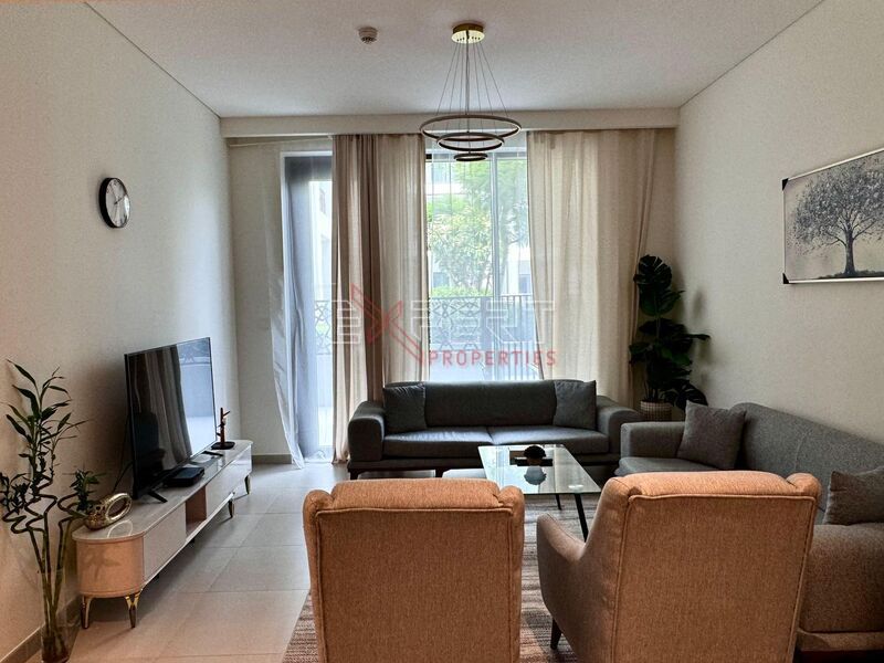 Fully Furnished 1BHK | Creek Beach Community | Balcony & Community Views
