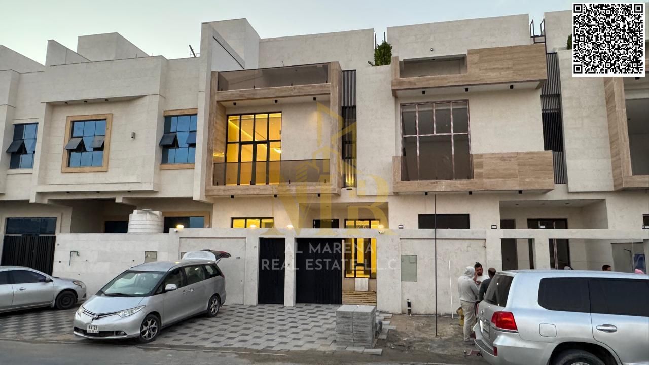 Beautiful villa for sale in Al Yasmeen on a 1,800 sqft land plot, consisting of two floors plus a rooftop, featuring a modern design and spacious layo