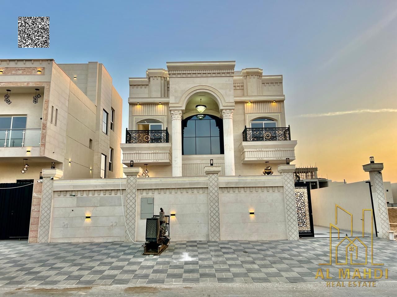 Classic villa with 7 master bedrooms, swimming pool and roof in Al Helio 2, Ajman, including registration and ownership fees