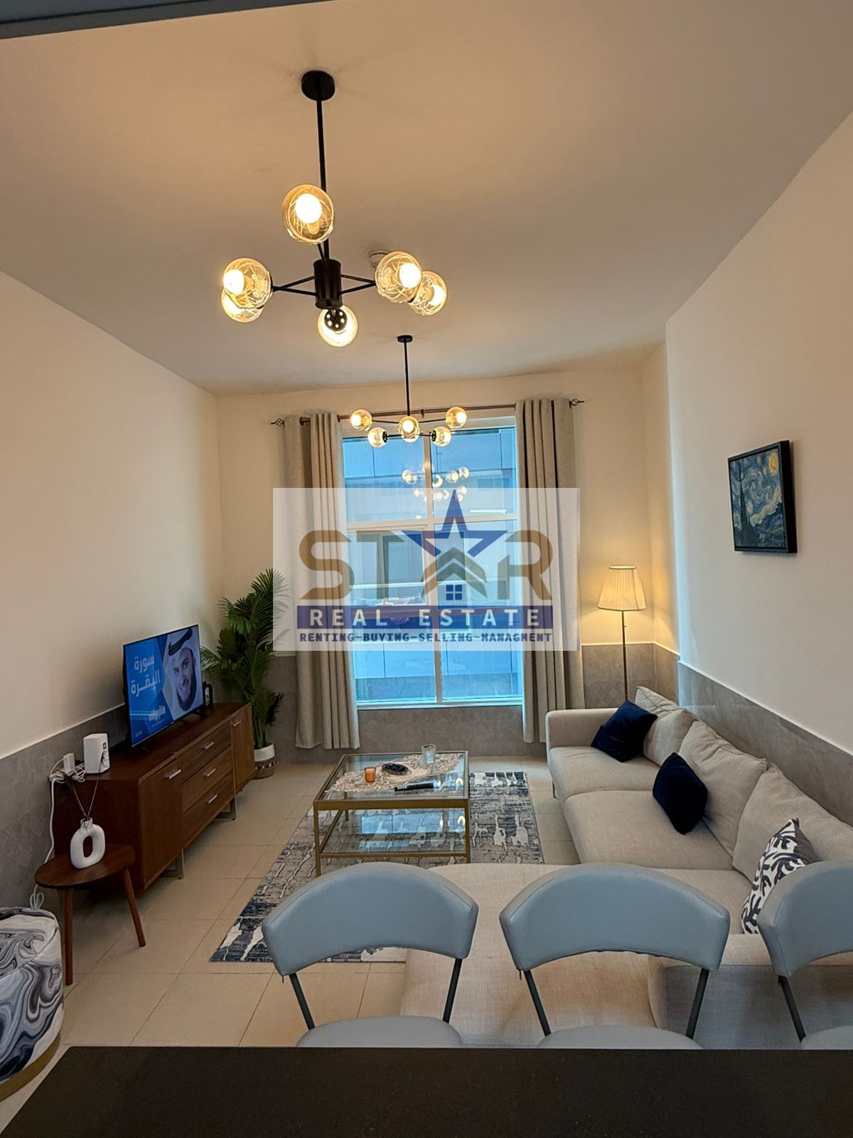 One-bedroom apartment with a living room for monthly rent in Ajman