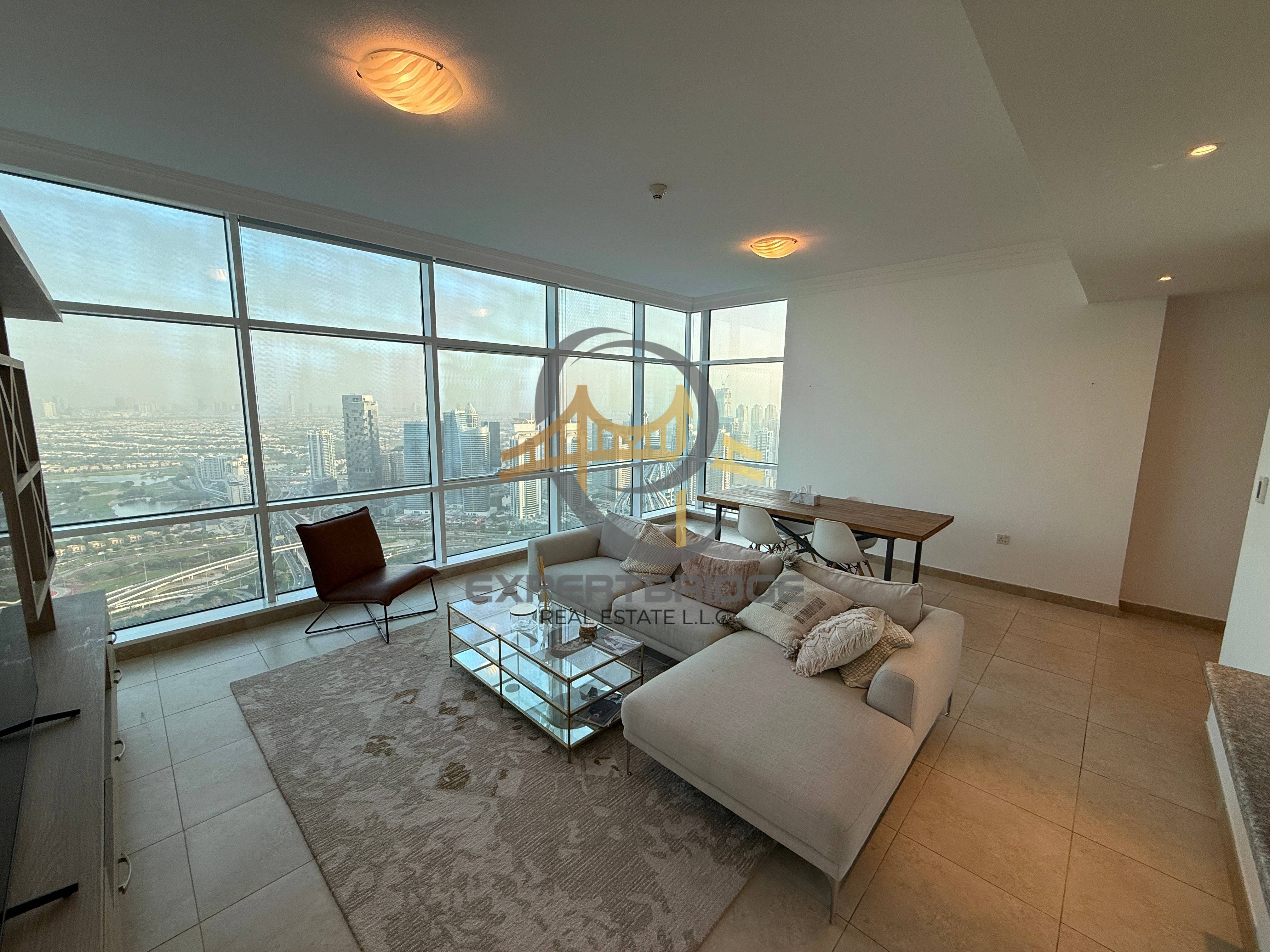 High-Floor Living Experience | Full Floor-to-Ceiling Glass in Every Room | Spacious Furnished 2BR