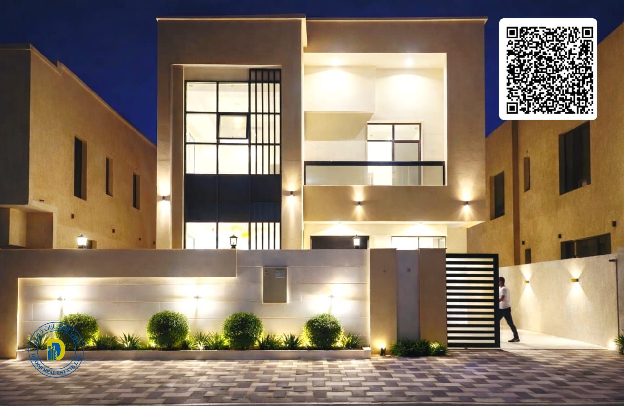 Prime location opposite the park in Al Yasmin, Ajman. Price includes registration and ownership fees. 5-bedroom villa with modern finishing.