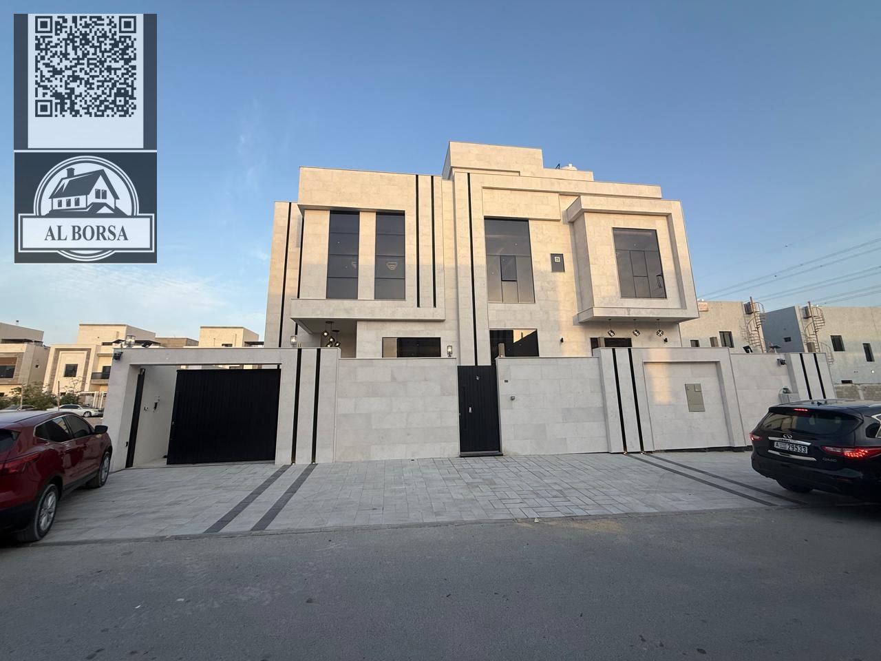 Villa for rent in Al Yasmeen area, Ajman, first occupancy, opposite Al Rahmaniya, Sharjah. 6 master bedrooms, majlis and 2 living rooms. Super deluxe