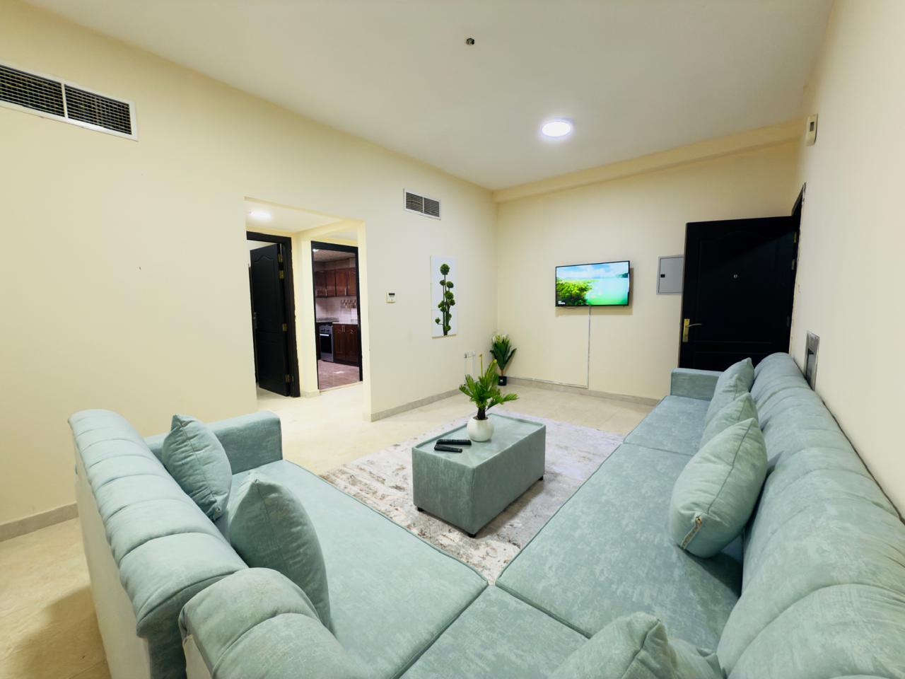 One-bedroom apartment with living room, two bathrooms, and a balcony | Rawda 3 | Includes bills and internet | Next to Hashem Hypermarket
