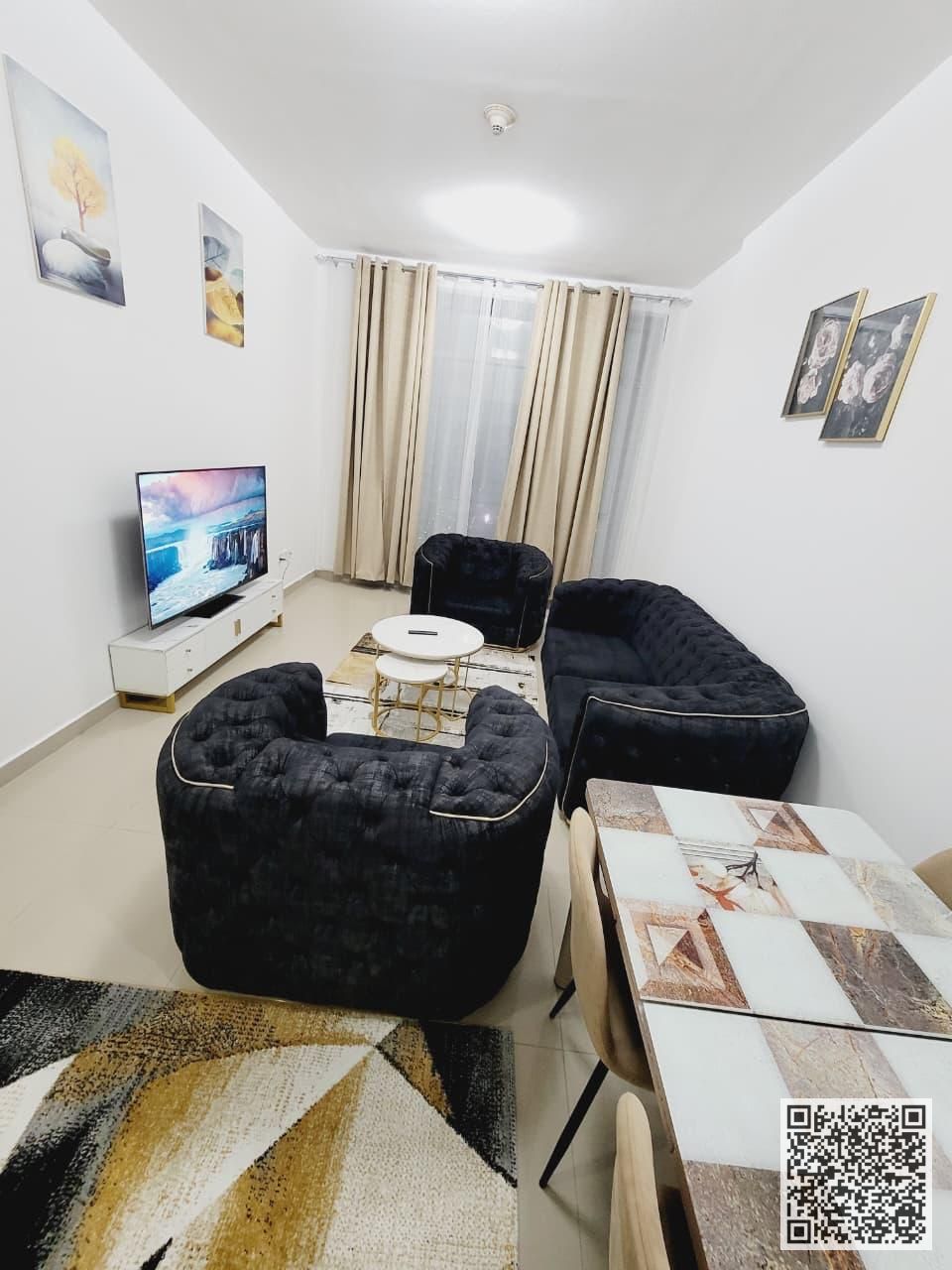 Luxury Apartment One bedroom and living room with a sea view for monthly rent in Ajman Corniche, Al Ittihad Tower. Fully furnished