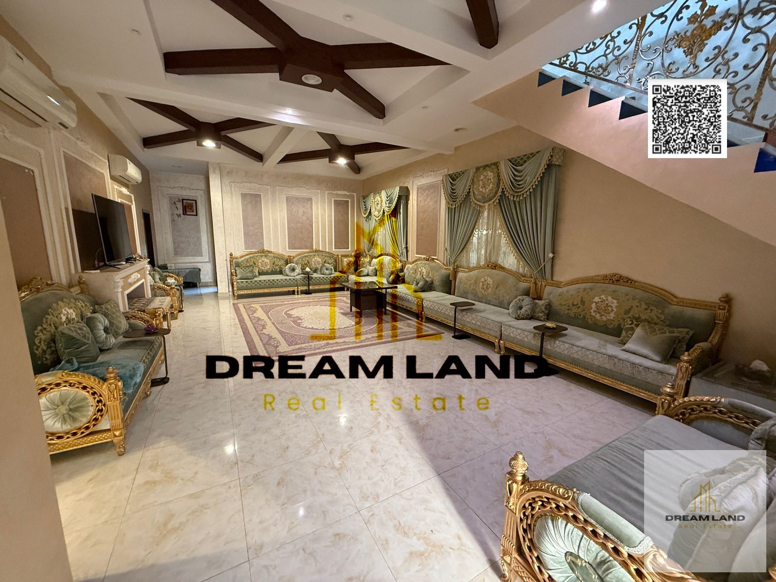 Including water, elc and AC, Amazing furnished villa, consists of 5 master bedrooms with built in wardrobes and 2 reception halls, now for sale