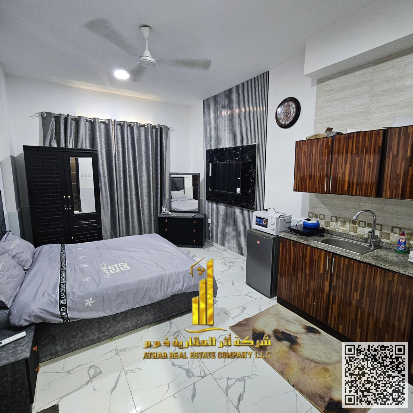 The most luxurious and elegant studio for monthly rent in Al Jurf 2 Next to D2D - a vibrant and distinguished location - close to Ajman Univer