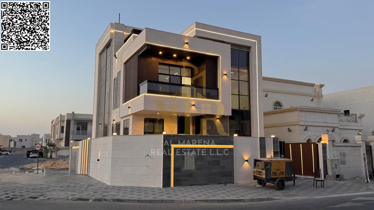 A villa with a price including electricity, water and air conditioning fees on the main street, ready to move in, in the most prestigious areas of Ajm
