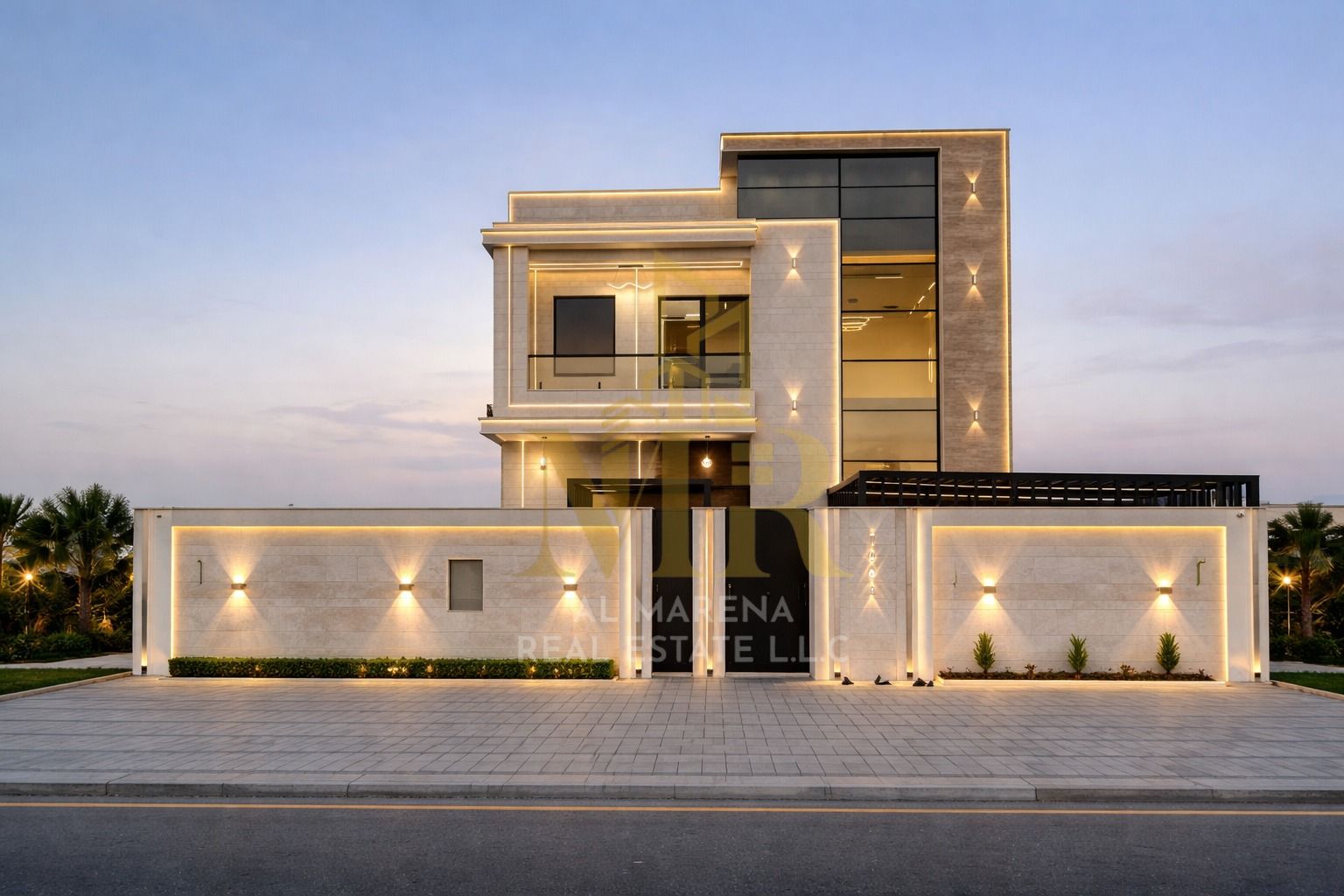 Luxury villa in Al-Haliu, 2 floors, 3 master bedrooms, large yard, price including registration