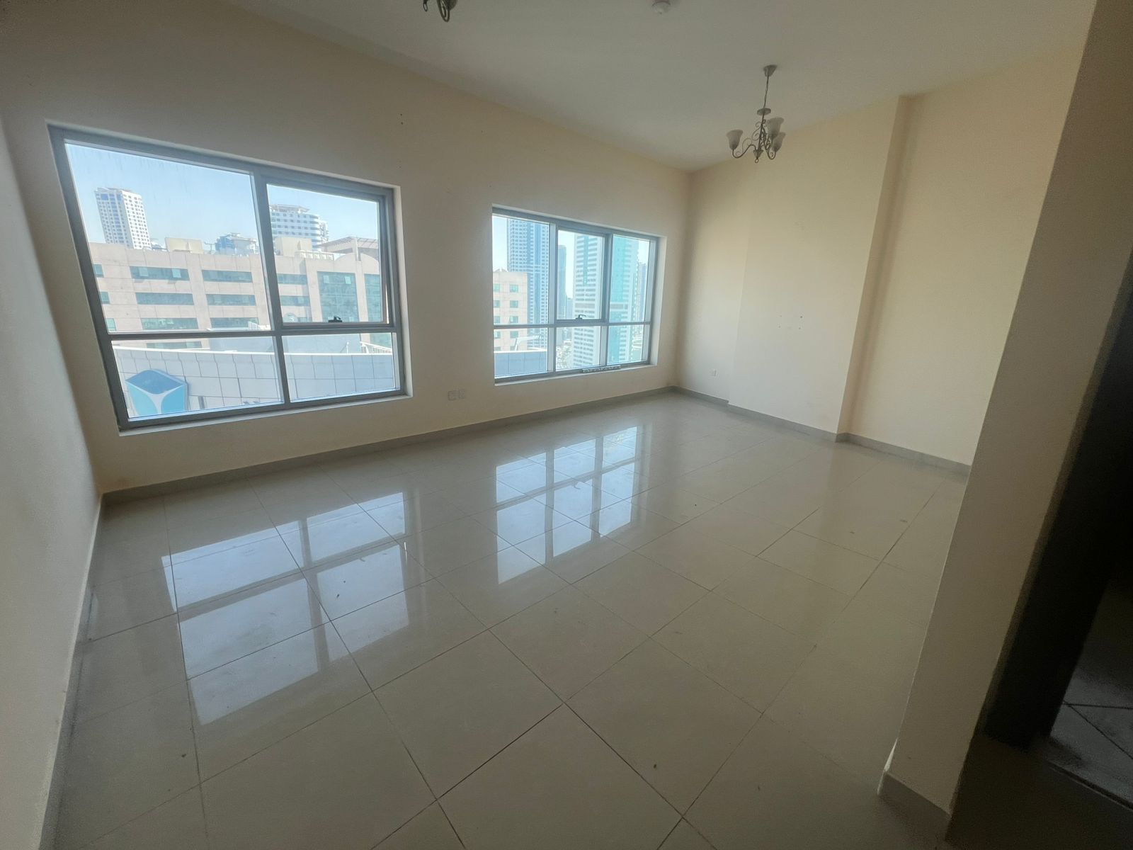 2BR Hall for rent in Al Khan 4 payments Spacious layout Clean finishing Prime location near all services
