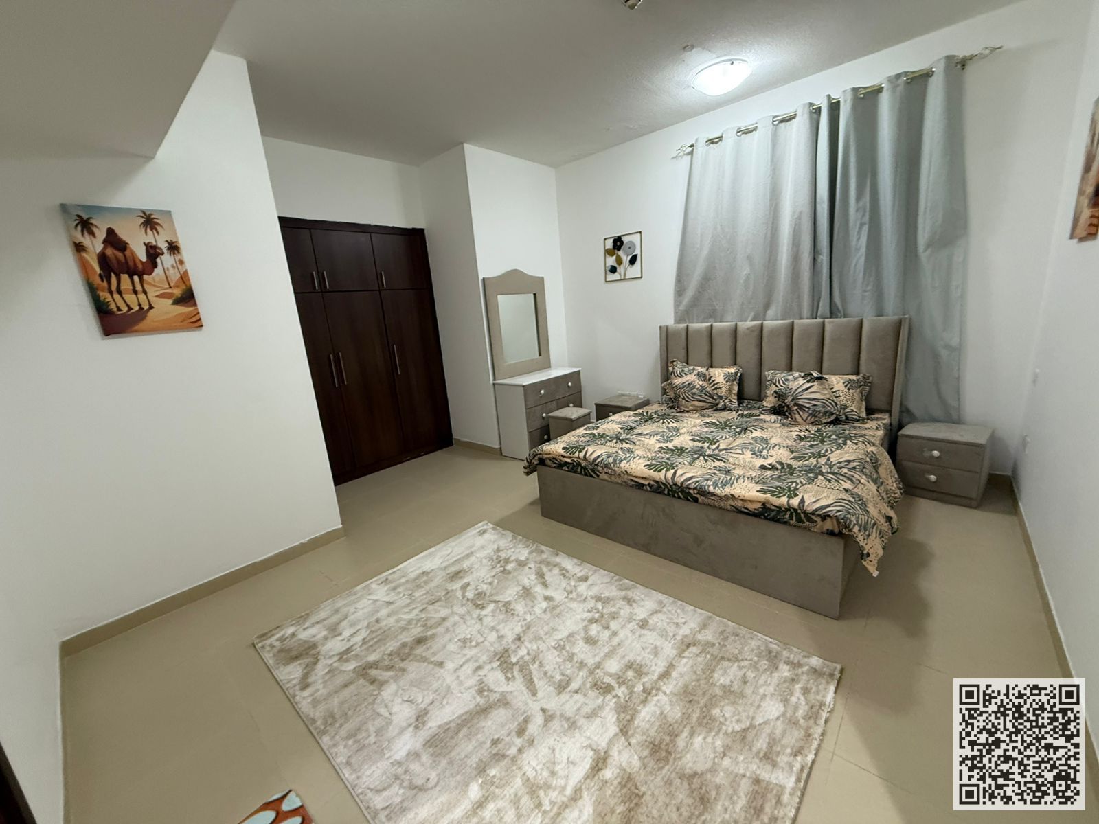 Luxurious furnished one-bedroom apartment with brand new furniture for monthly rent in Ajman - Al Jurf 2 - Al Yasmin Towers