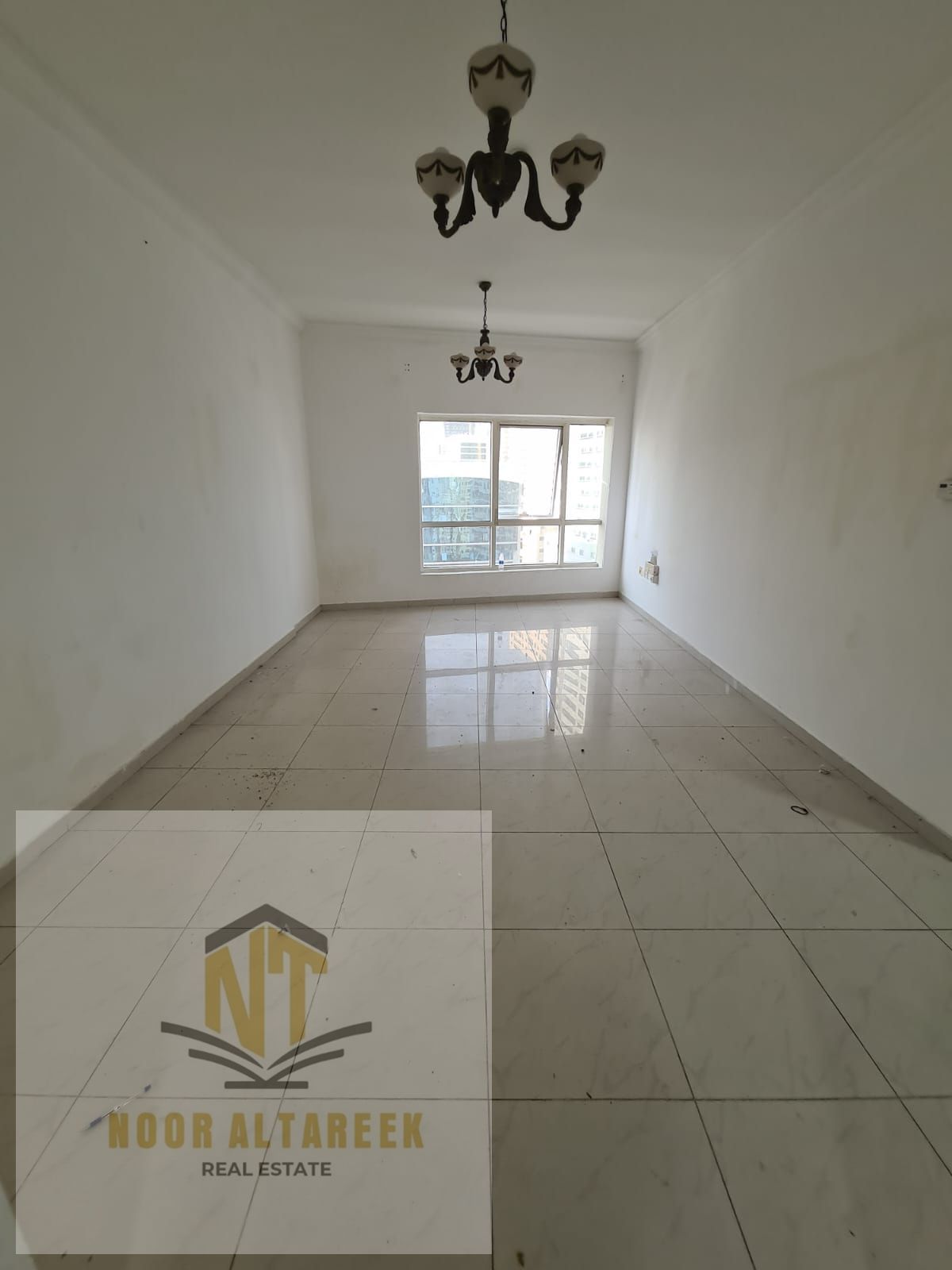 Professional and attractive ad: Apartment for annual rent in Al Qasba, featuring **1 master bedroom** and **2 bathrooms**, designed for comfort and p