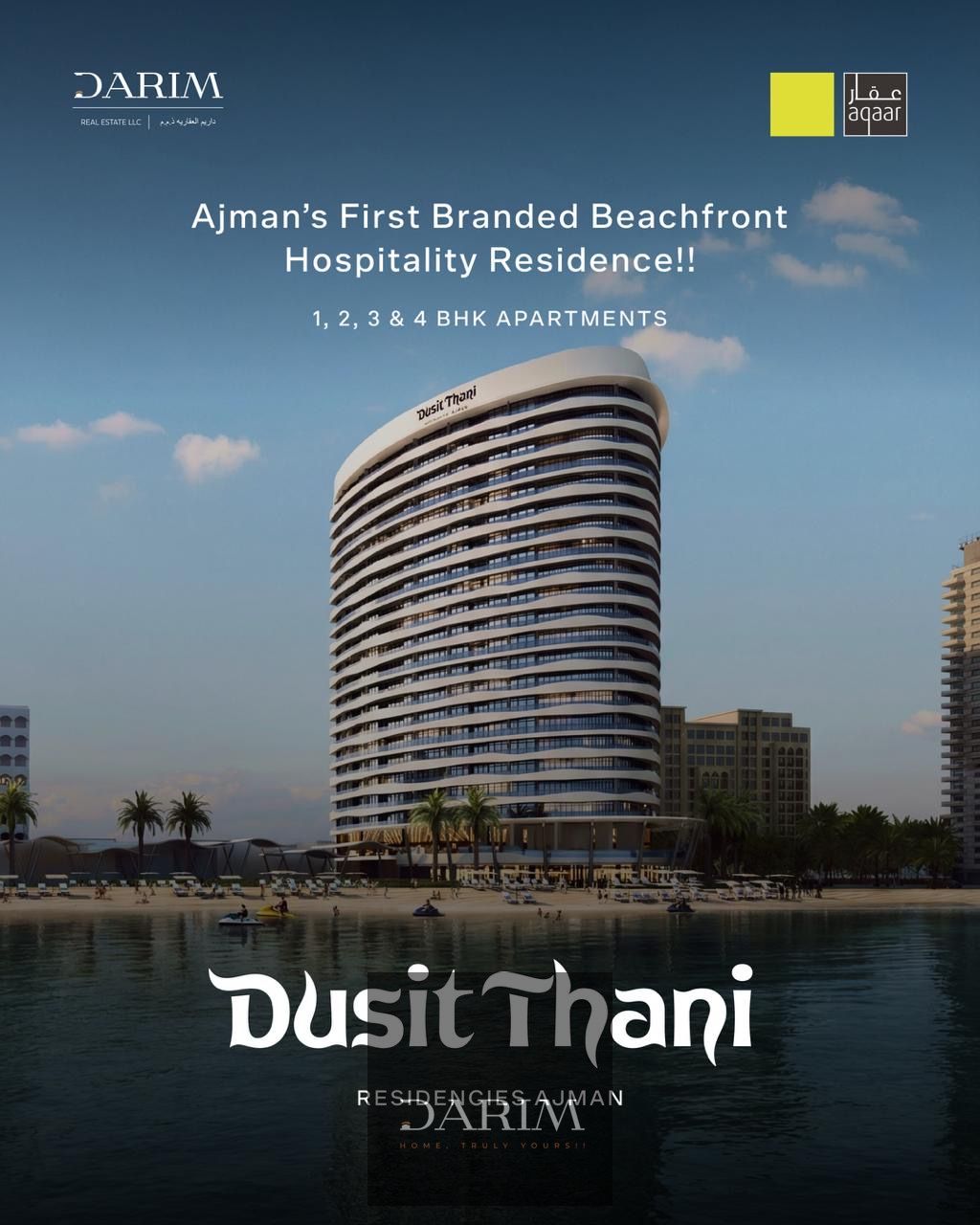 5 Years Payment Plan - 1 Bedroom Suite - - Dusit Thani Residence - Ajman First Branded Beachfront Hospitality Residence - Ajman