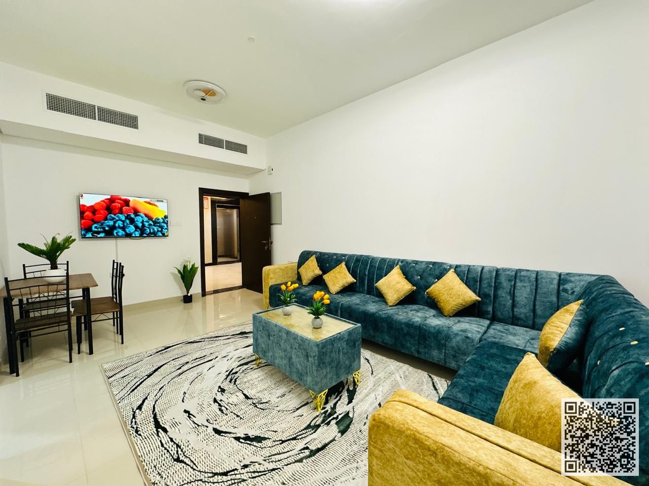 Luxurious and elegant one-bedroom apartment, fully furnished with brand new, high-end furniture in a very prime location.