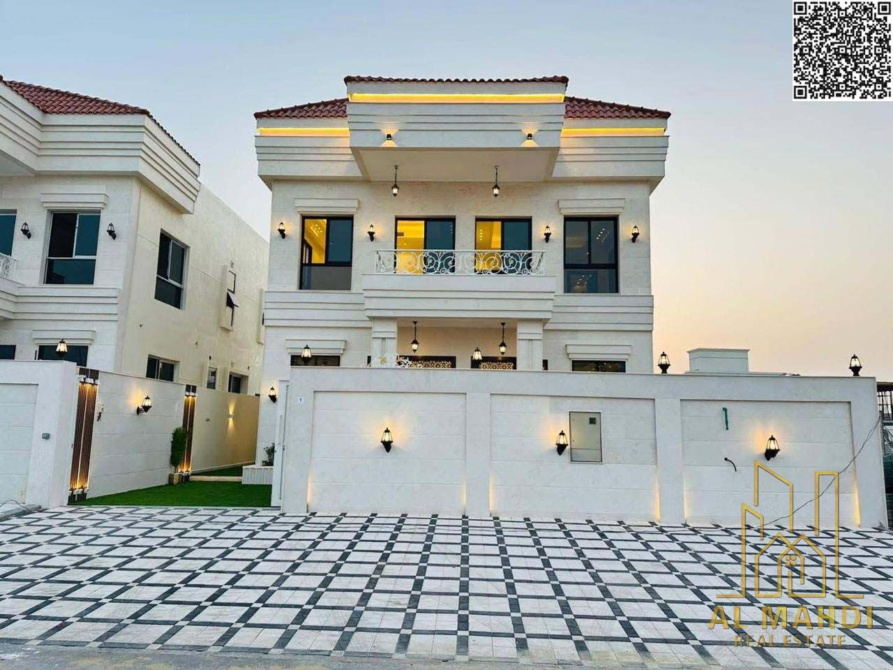 Classic luxury villa 4 bedrooms with spacious layout and central AC in Al Helio 2 Ajman perfect family living and investment